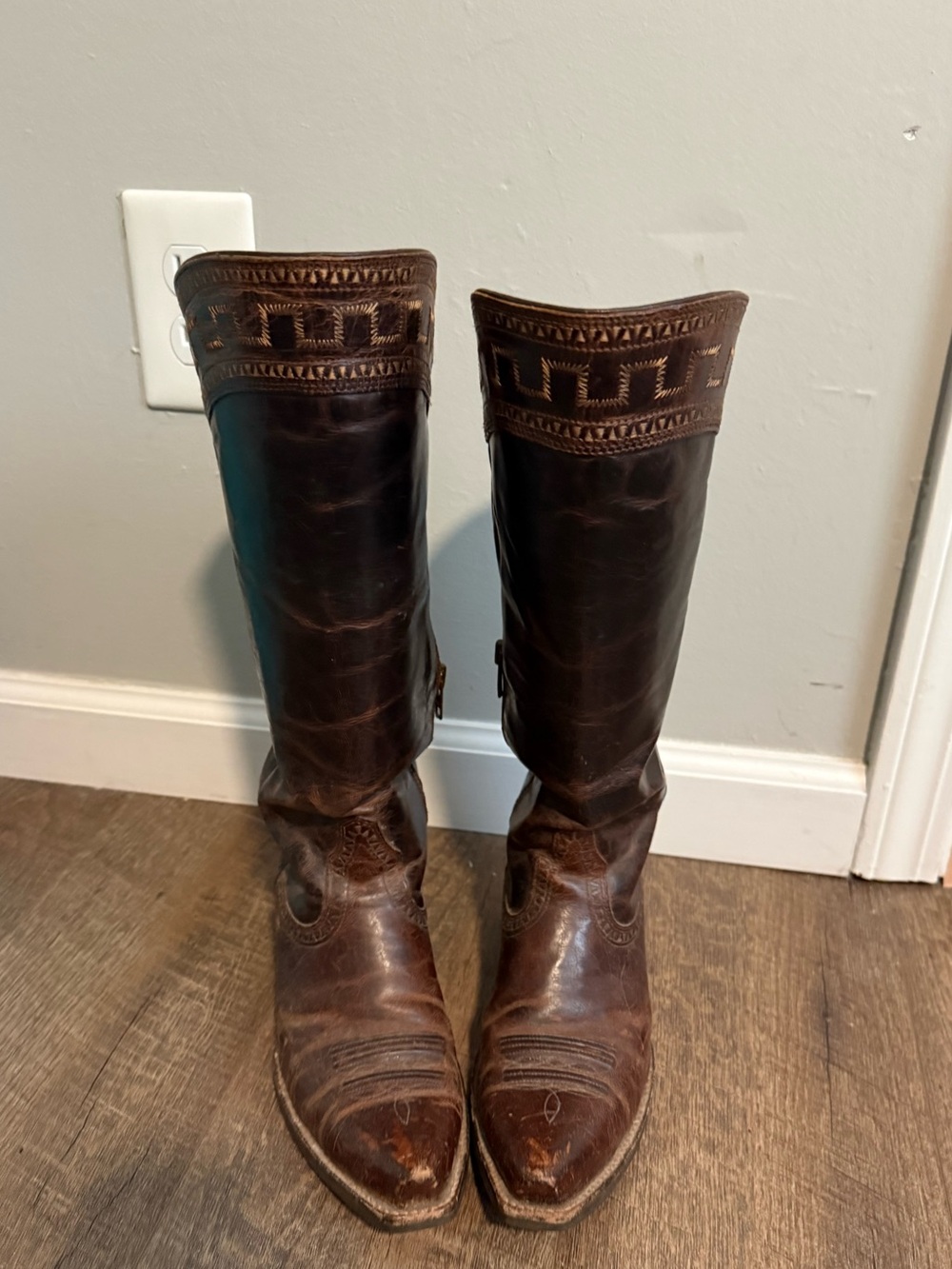 Ariat Brown Leather Knee-High Heeled Boots